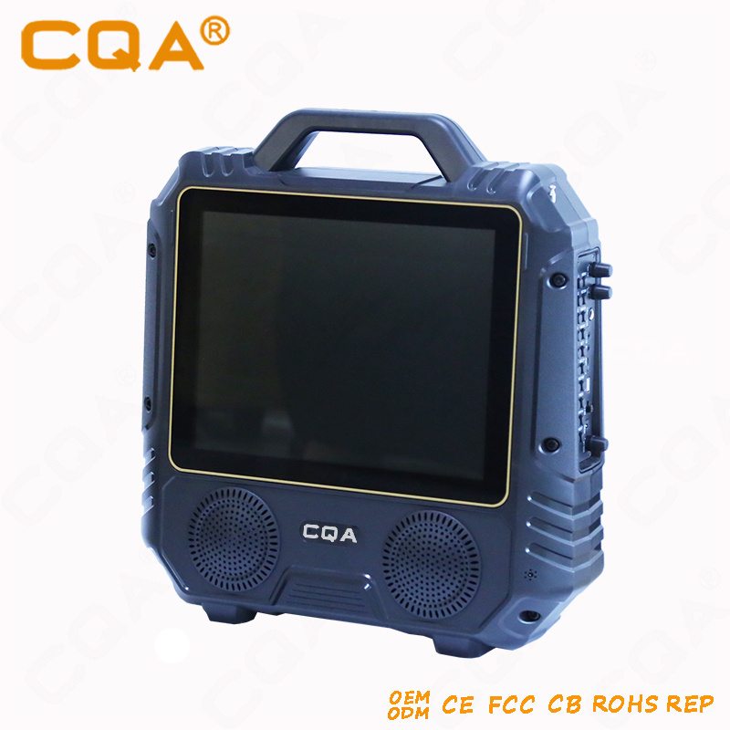 2019 CQA handheld rechargeable chinese karaoke machine tv trolley speaker with screen