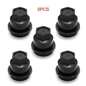 5Pcs 24mm Black Cover Cap Replacement 15661036 Wheel Lug Nut