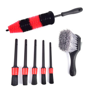 7Pcs Car Wheel Brush Set 17Inch Long Soft Bristle Tire Rim Brush And Car Detailing Brush Kit For Car Truck Bicycle Cleaning Tool