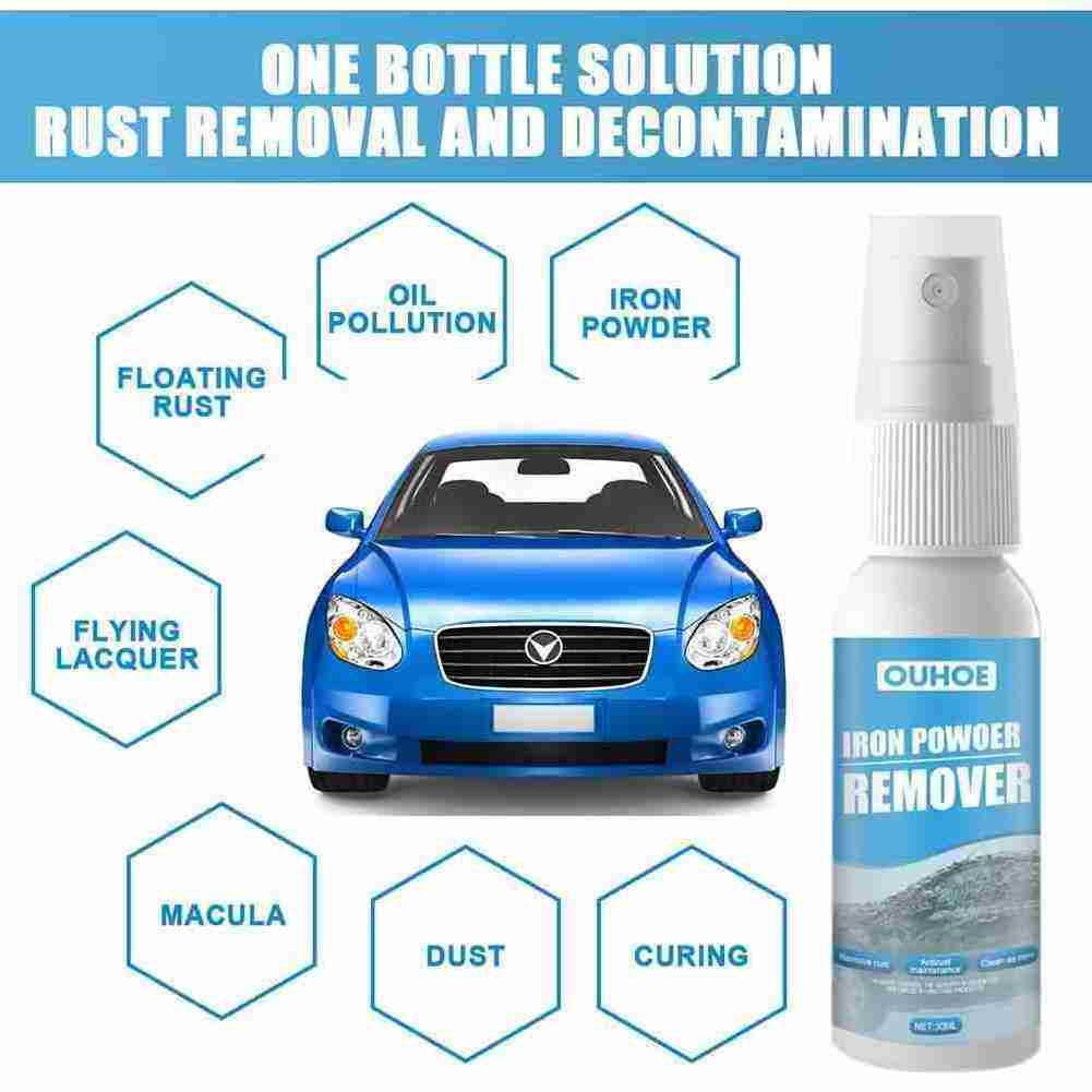 30/100ml Car Rust Remover Spray Metal Chrome Paint Car Maintenance Iron Powder Cleaning Rust Remover Multi-Purpose Spray