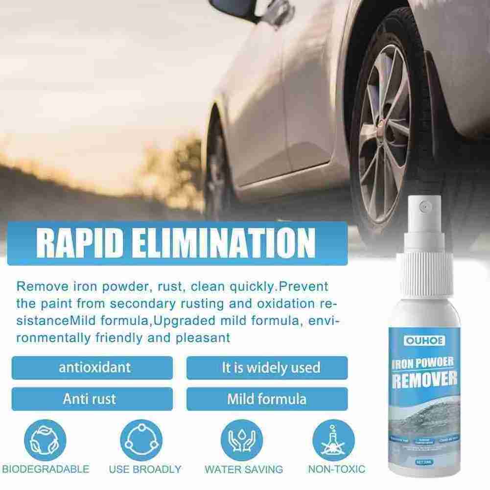 30/100ml Car Rust Remover Spray Metal Chrome Paint Car Maintenance Iron Powder Cleaning Rust Remover Multi-Purpose Spray