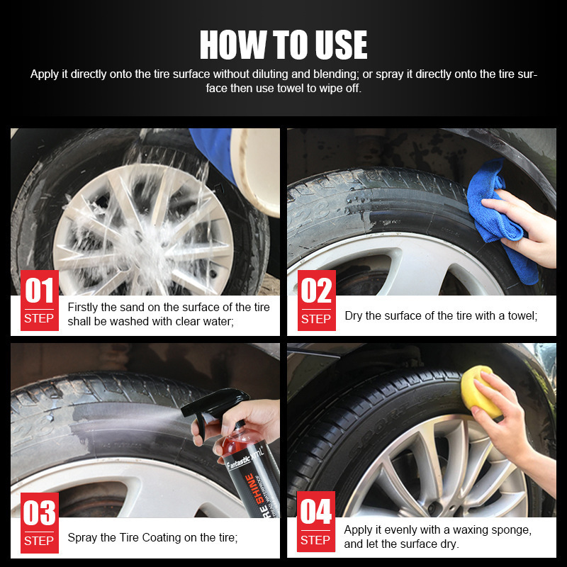 Tire and Trim Gel for Plastic and Rubber Restore and Renew Faded Tires Trim Bumpers and Rubber Tire coating