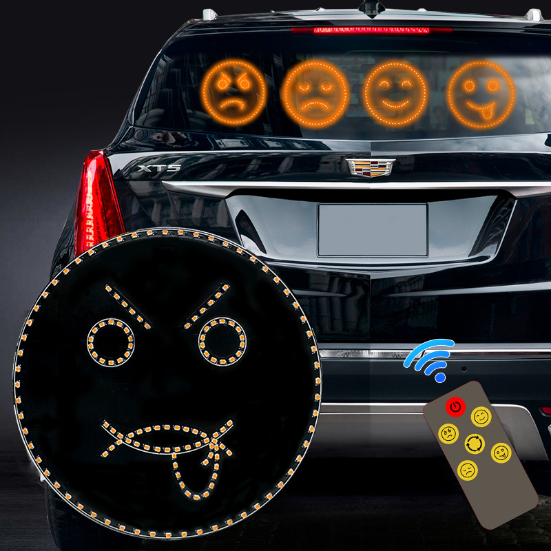 New High Quality Three Models emote Auto Car SUV Interior Rear Windshield LED Amber Middle Finger Warning Brake Light