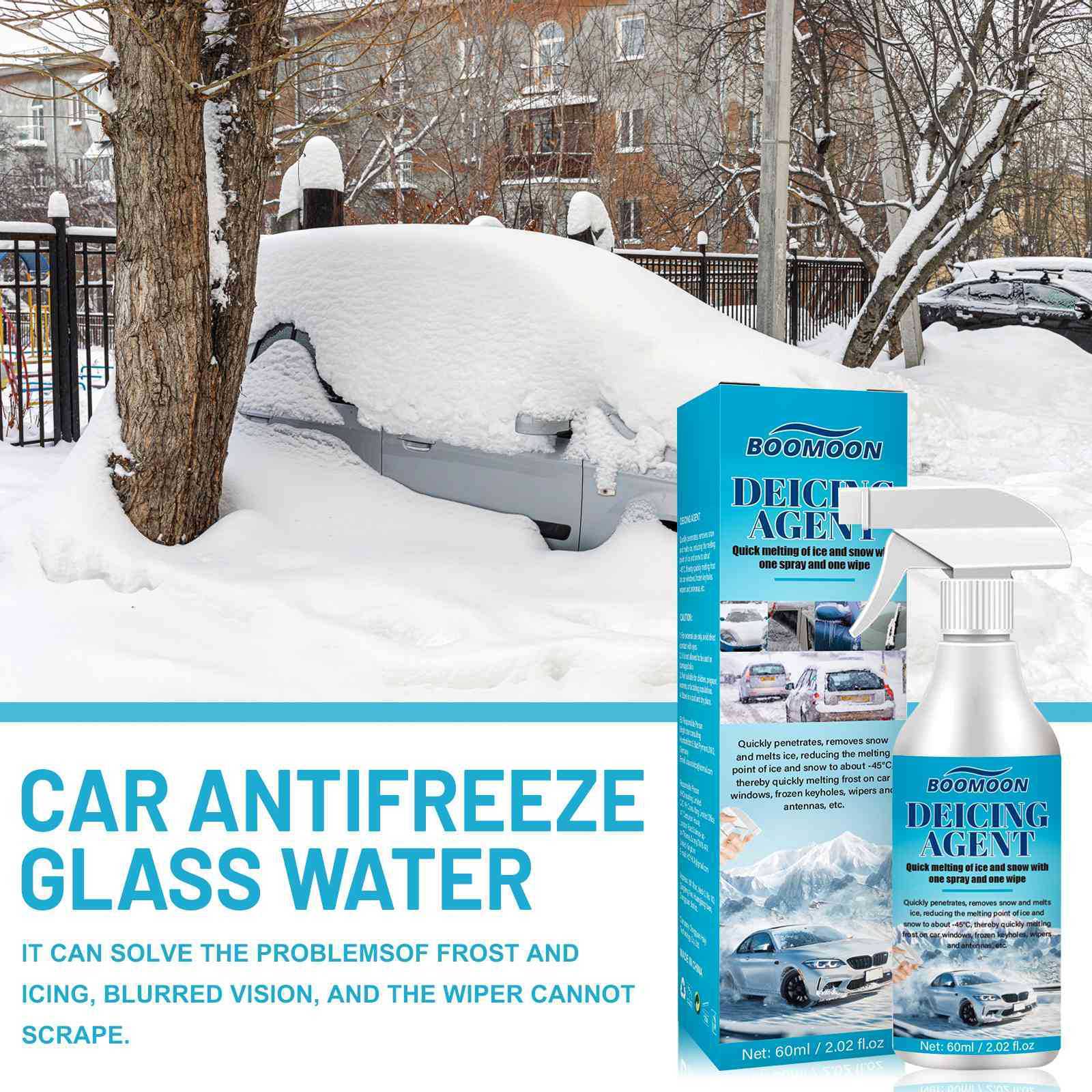 60ML Ice Remover Spray Winter Car Windshield Deicer Snow Removal Spray Defrosting Snow Spray Anti-Icing Frost Protection