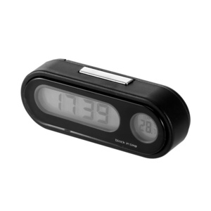 Portable 2 In 1 Car LED Screen Clock Digital LCD Clock & Temperature Display Electronic Clock Thermometer With NO Battery