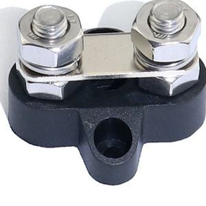 Bus Bar Terminal Block -M8 (5/16") Stainless Steel Dual Heavy-Duty Terminal Stud Power with Connecting Link