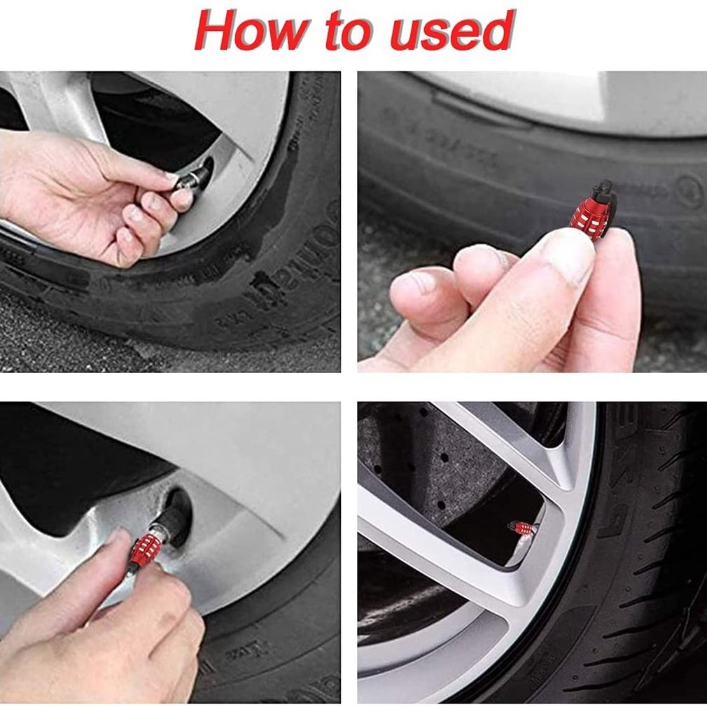 4 pieces of color bullet aluminum alloy automobile tire valve cap refit automobile valve cap dust cap waterproof