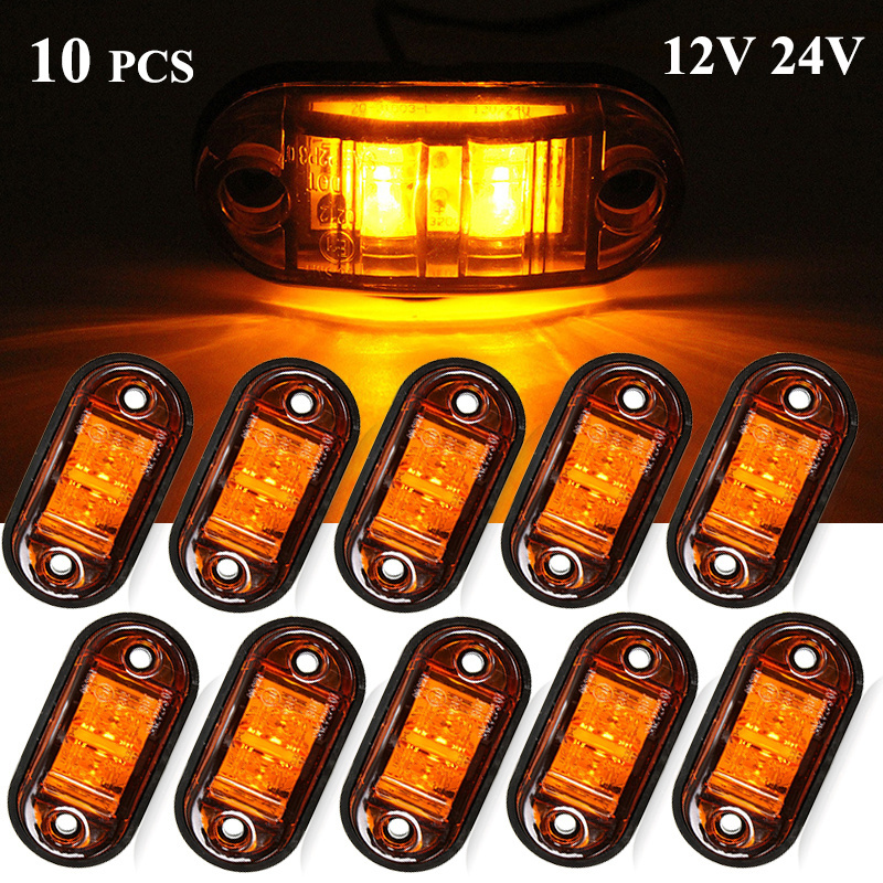 Warning Light LED Diode Light Oval Clearance Trailer Truck Orange White Red LED Side Marker Lamp 12V 24V Truck accessory