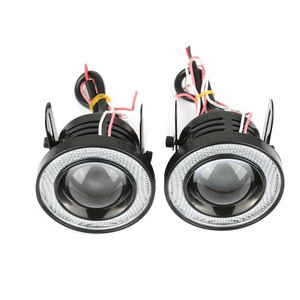 2pcs Angel Eyes Fog Light 64mm 76mm 89mm 2.5" 3" 3.5" 12V Universal COB LED DRL Driving Light Car Fog Lamp