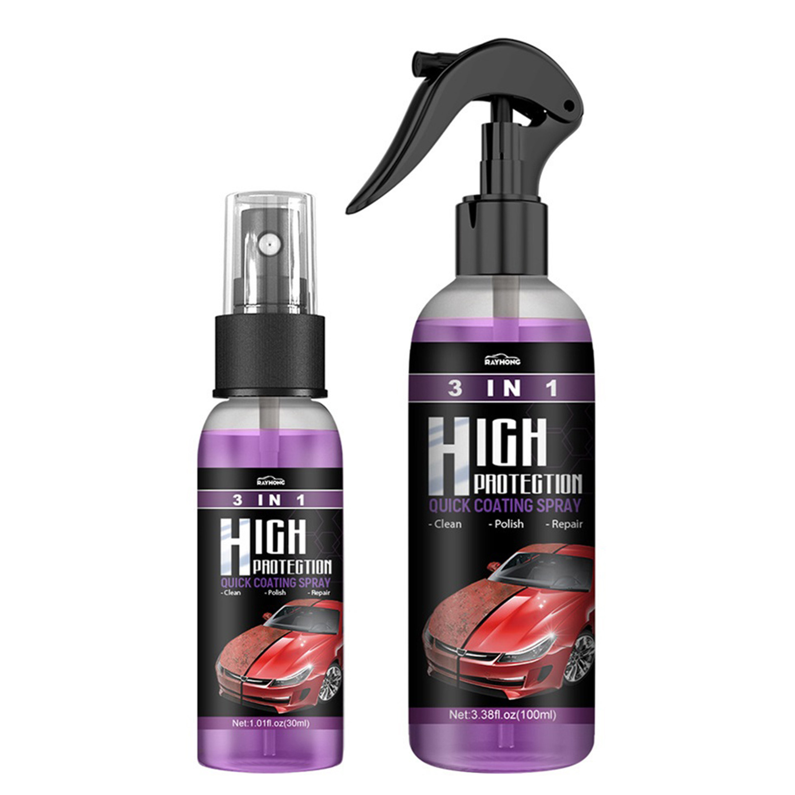 3 In 1 Quick Coating Spray High Protection Car Shield Coating Car Paint Repair Car Exterior Restorer Ceramic Spray Coating Quick