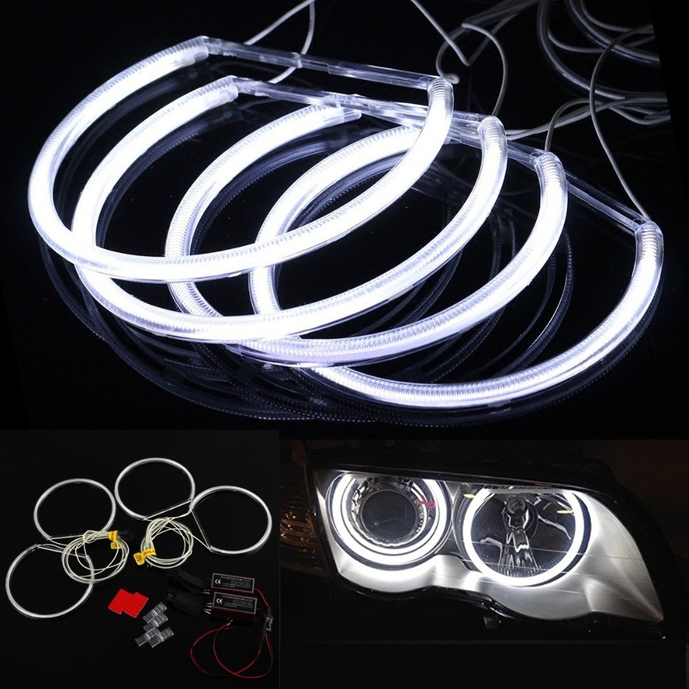 Angel Eyes Light For BMW E36 E38 E39 E46 White Car LED CCFL Halo Rings Headlight Auto DRL 4x 131mm Lamp Kit