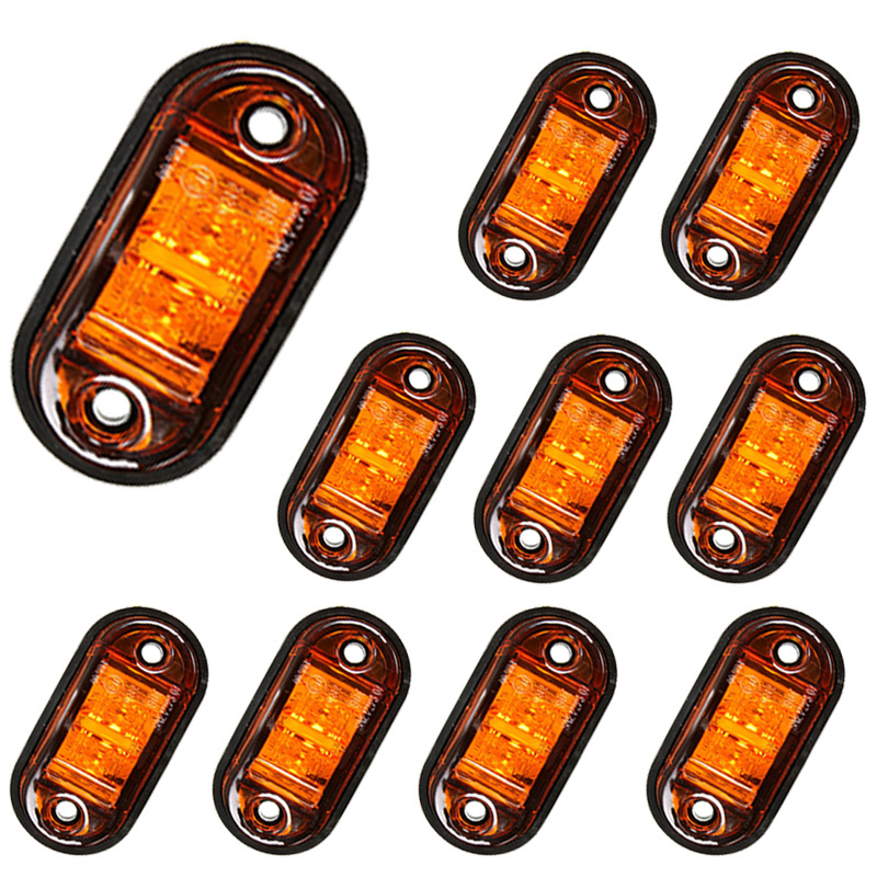 Warning Light LED Diode Light Oval Clearance Trailer Truck Orange White Red LED Side Marker Lamp 12V 24V Truck accessory