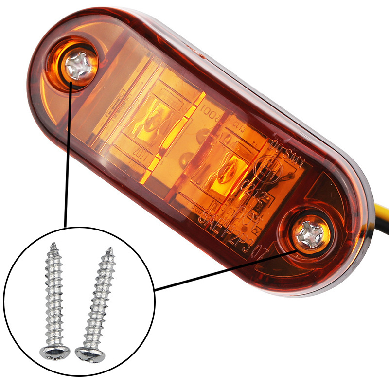 Warning Light LED Diode Light Oval Clearance Trailer Truck Orange White Red LED Side Marker Lamp 12V 24V Truck accessory