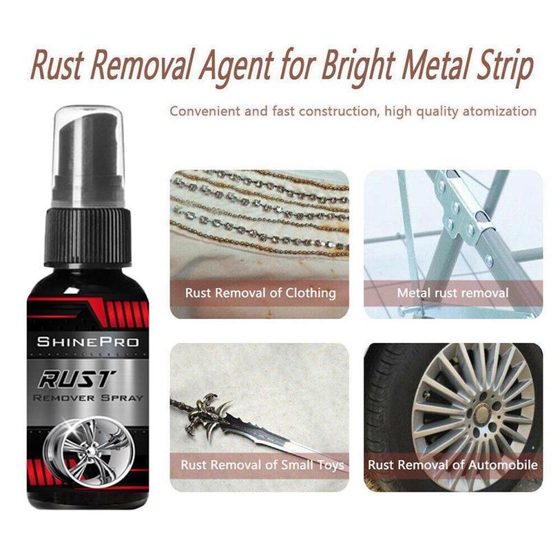 30ml Car Rust Remover Spray Metal Surface Chrome Paint Car Maintenance Iron Powder Cleaning Rust Remover Multi-Purpose