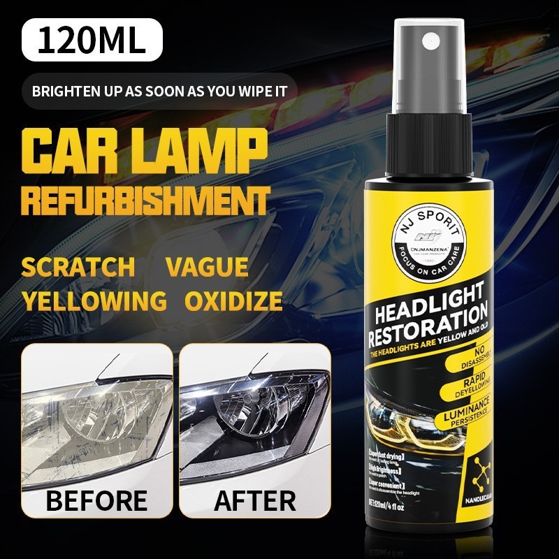 Automotive headlamp repair fluid Refurbishment lamp yellowing blur scratch remover lampshade crystal plating spray