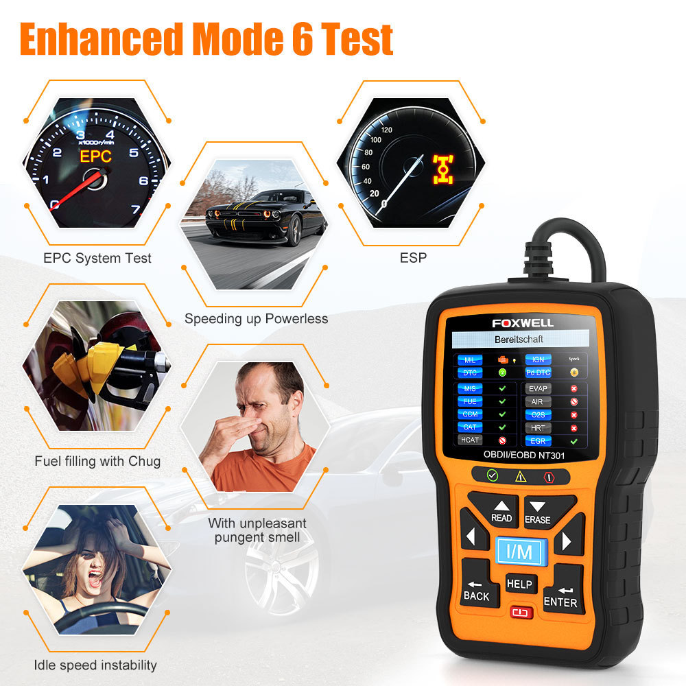 FOXWELL NT301 OBD2 Scanner Professional Engine Fault Code Reader CAN EOBD ODB2 OBD 2 Automotive Scanner Car Diagnostic Tool