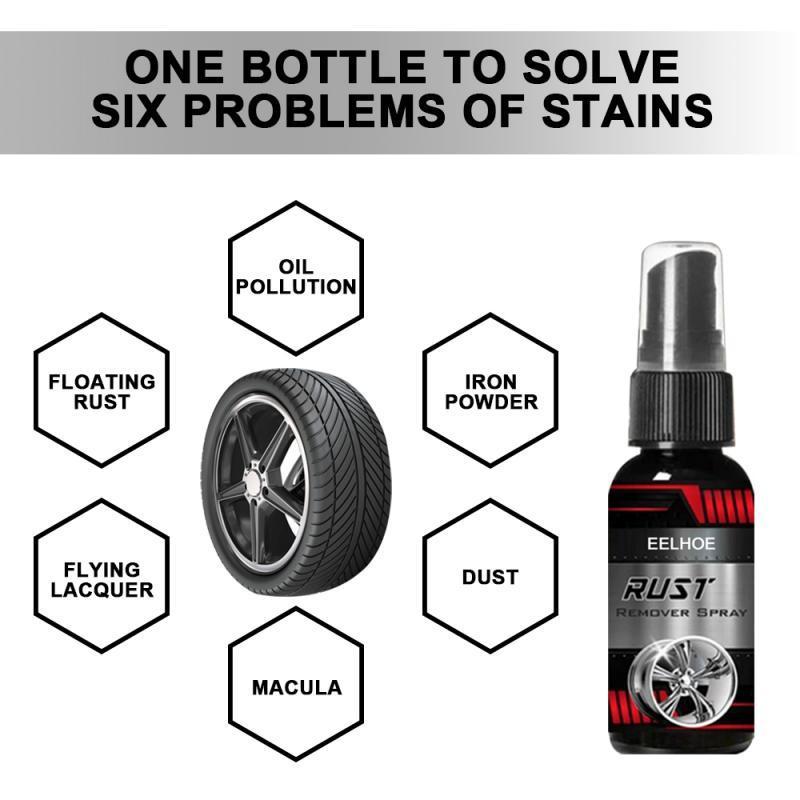 30ml Car Rust Remover Spray Metal Surface Chrome Paint Car Maintenance Iron Powder Cleaning Rust Remover Multi-Purpose