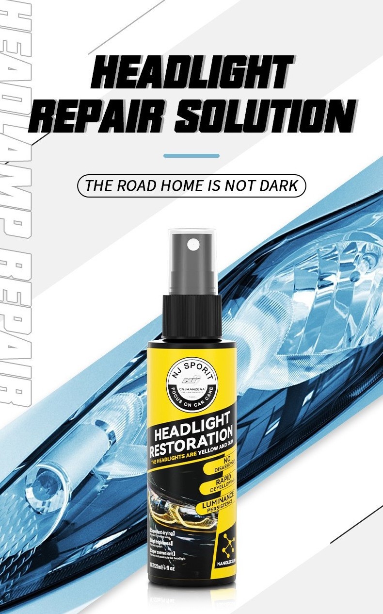 Automotive headlamp repair fluid Refurbishment lamp yellowing blur scratch remover lampshade crystal plating spray