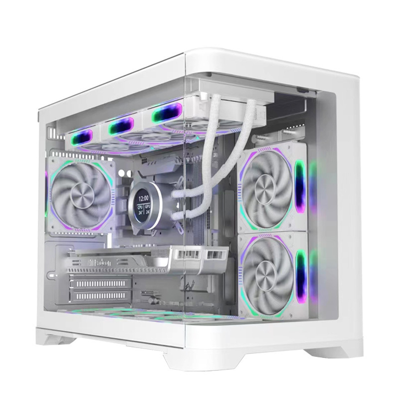 Popular Design Tempered Glass Gaming Case M-ATX mid Tower Gaming Gabinete PC Case curved glass computer case