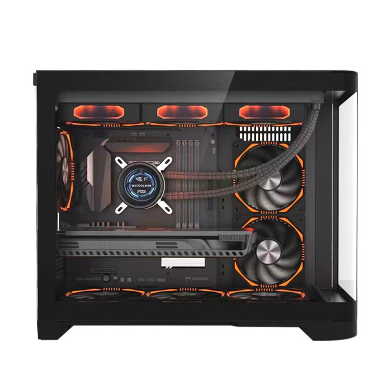 High End Curved Tempered Glass Panel Gabinete PC Micro ATX Case PC Gaming Computer Cases & Towers