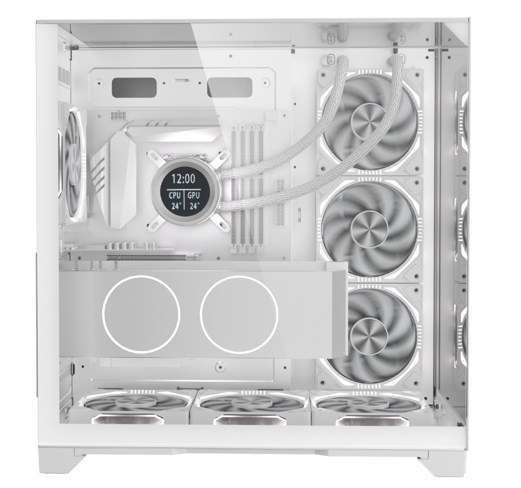 New Hot Selling Design Gaming Computer Cases Full Tower CPU Casing With 3 Tempered Glass Gaming Cabinet