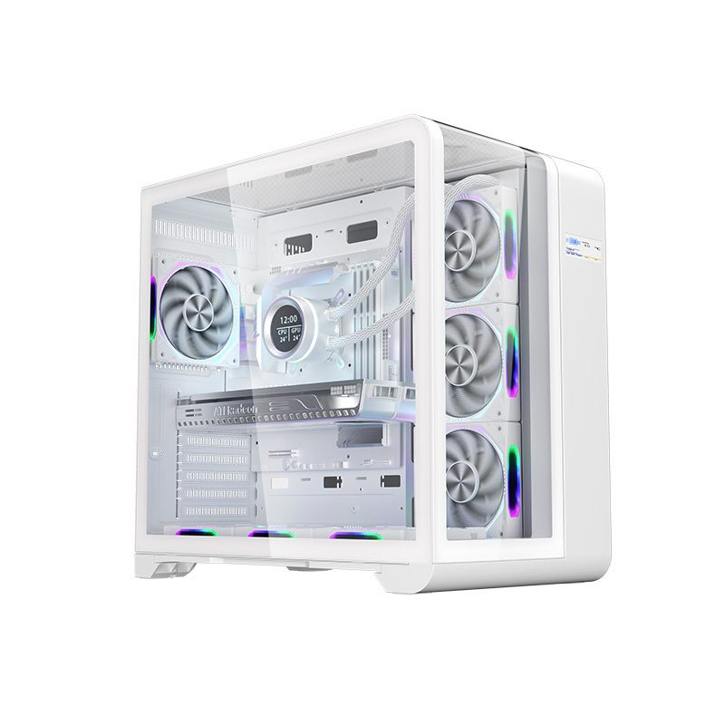 New Trend ATX Full Tower Gaming Computer Cases & Towers Cabinet PC Digital Display Gabinete Gamer with Curved Tempered Glass