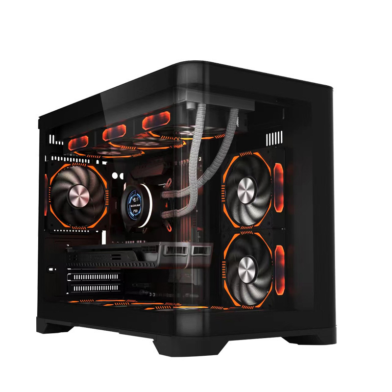 Popular Design Tempered Glass Gaming Case M-ATX mid Tower Gaming Gabinete PC Case curved glass computer case