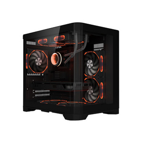 High End Curved Tempered Glass Panel Gabinete PC Micro ATX Case PC Gaming Computer Cases & Towers