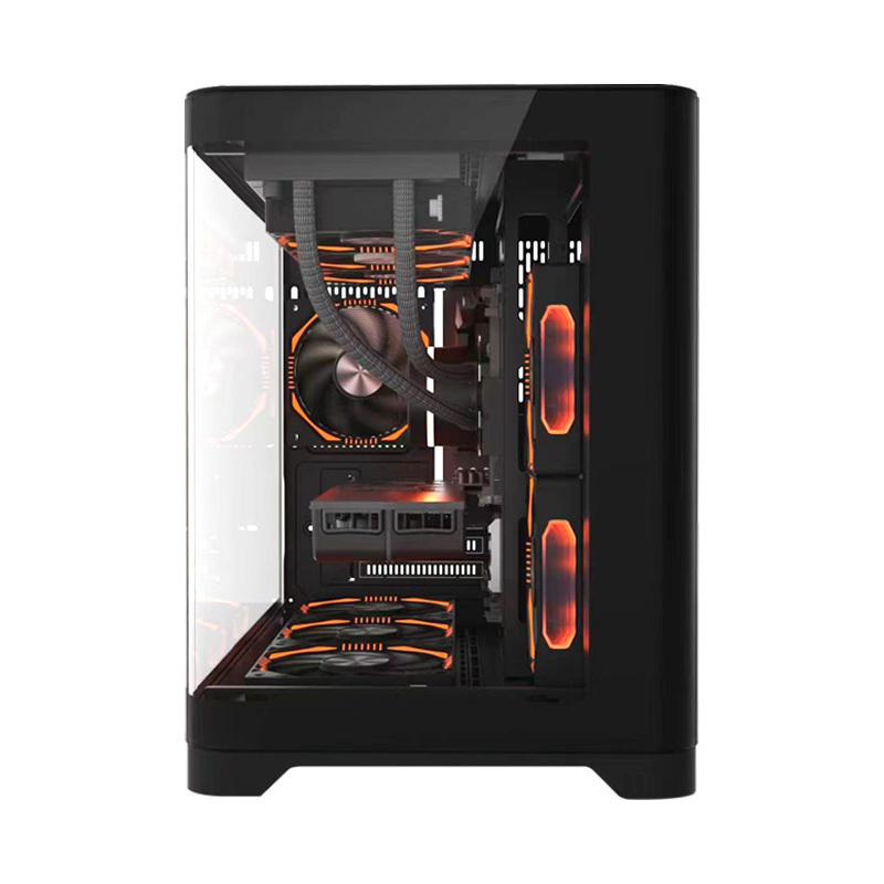 Popular Design Tempered Glass Gaming Case M-ATX mid Tower Gaming Gabinete PC Case curved glass computer case