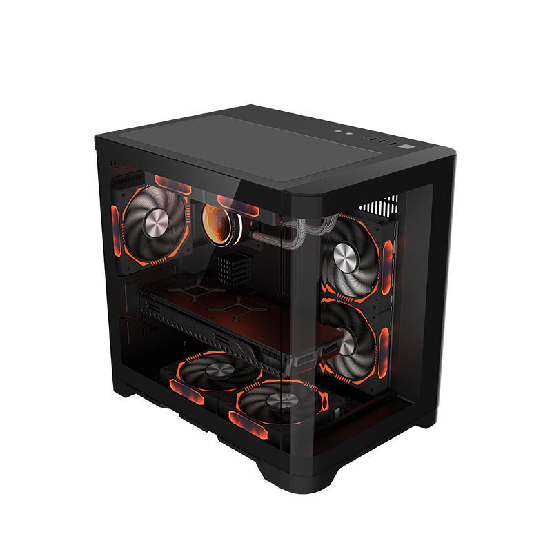 High End Curved Tempered Glass Panel Gabinete PC Micro ATX Case PC Gaming Computer Cases & Towers