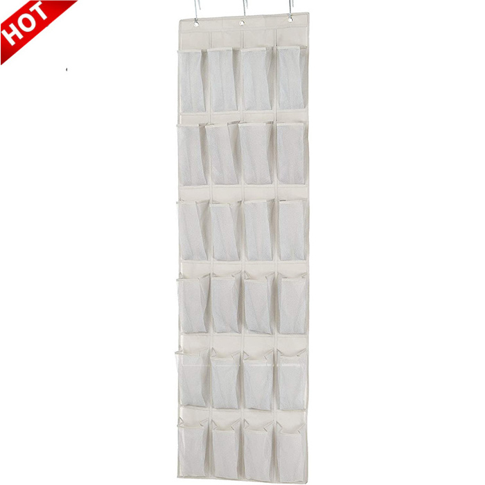 Hot Sales  24 Pocket  Over The Door Hanging Storage Organizers Foldable Organizer bags For Shoes space-saving