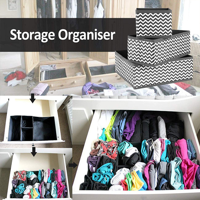 Factory Heavy Duty 12 PCS Clothes Non Woven Fabric Folding Storage Drawer Organizer