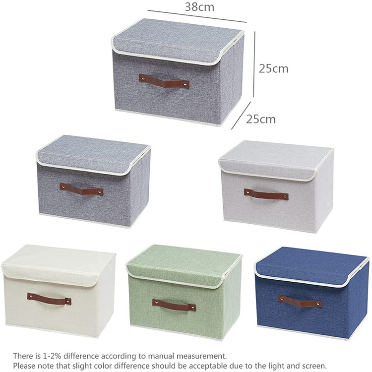 Wholesale China Foldable Linen Fabric Closet Bins Organizer Toy Kids Storage Box With Lid