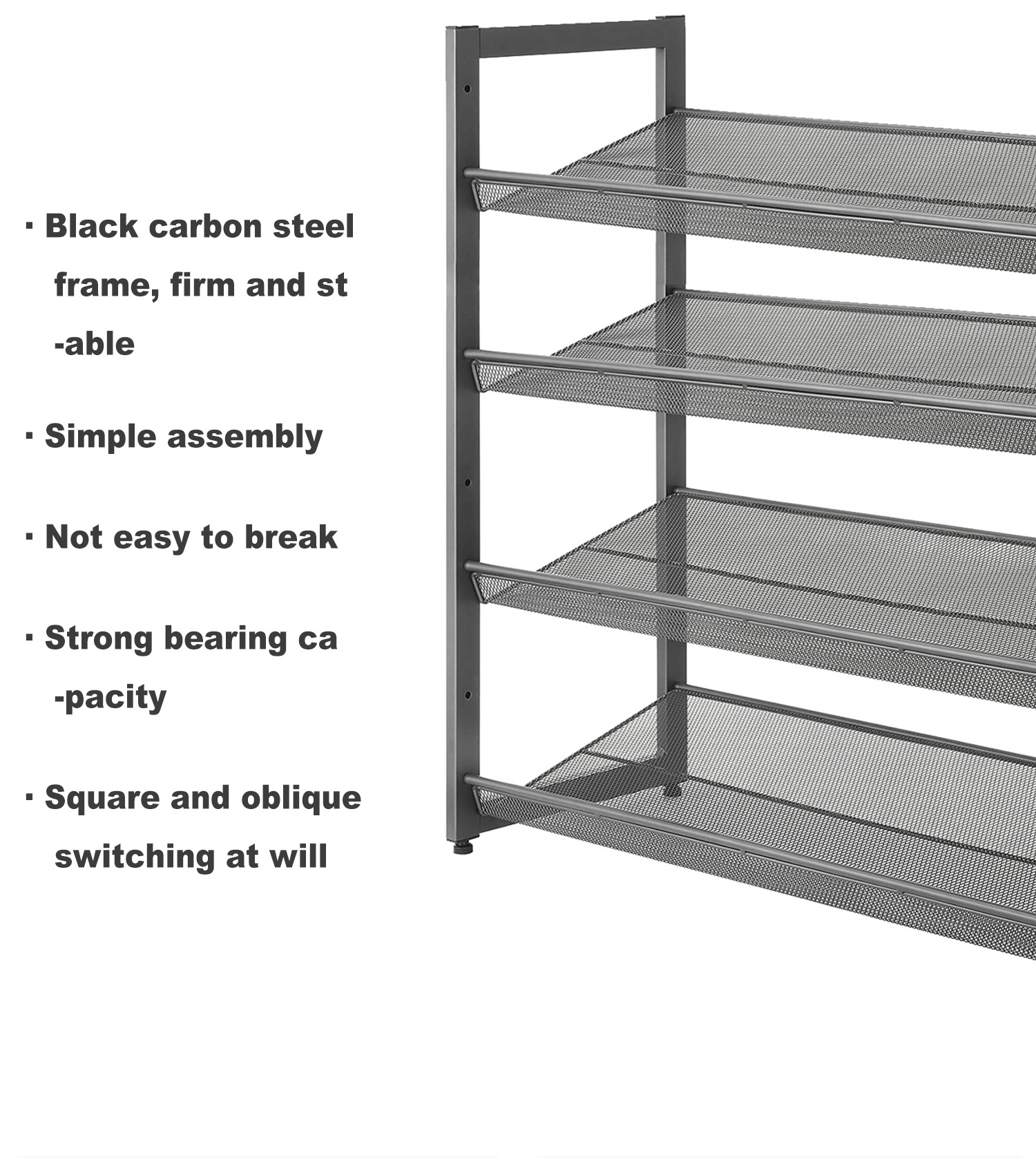 Modern Adjustable Shoe Storage Racks Sturdy Metal Cabinet For Home