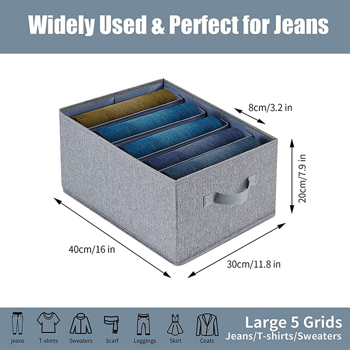 Folding Wardrobe Pants Clothes Box Organization Large Jeans Storage Organizer Storage Boxes & Bins Best Selling Tasteless Fabric