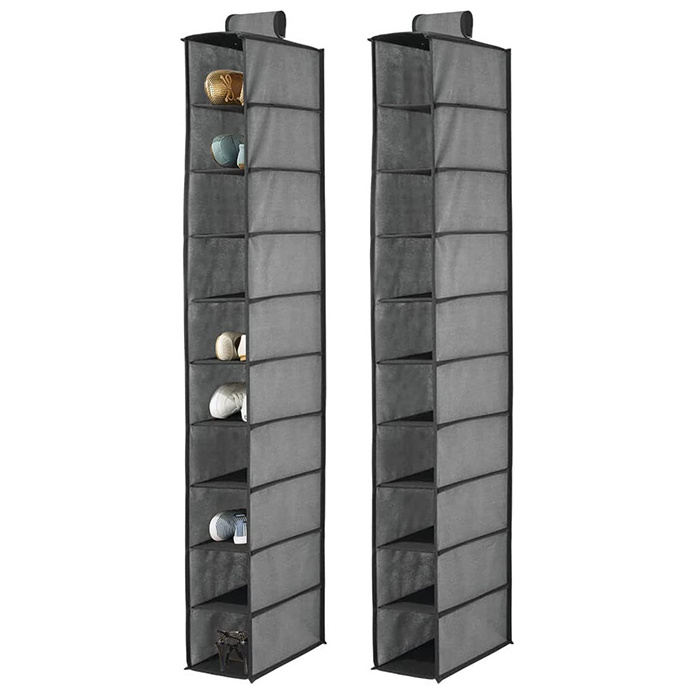 Customized 10-Layer Foldable Closet Systems Wardrobe Storage Shoes Bag compartments Hanging Organizer