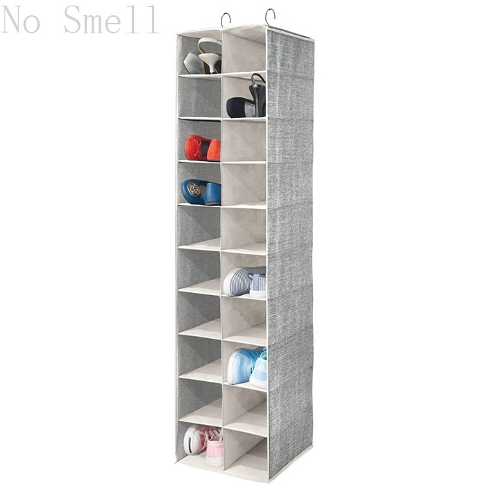 Hot Sale Foldable Non Woven Fabric Clothes Storage Shelf Bag 20 Grid Closet Systems Hanging Organizers