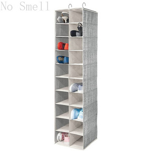 Hot Sale Foldable Non Woven Fabric Clothes Storage Shelf Bag 20 Grid Closet Systems Hanging Organizers