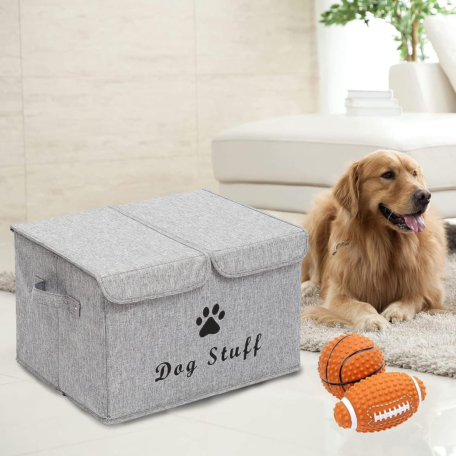 Factory Wholesale Linen Fabric Clothes Organizer Foldable Dog Storage Cubes Boxes With Cover