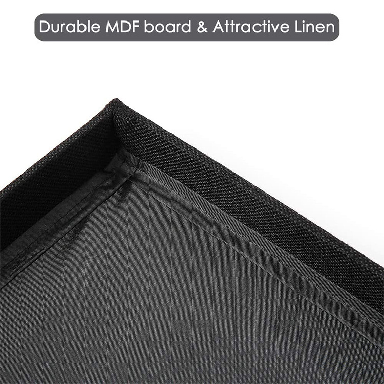 DuoYou Collapsible Durable MDF Board & Linen Fabric Sturdy Hanging Files Storage Boxes With Lids