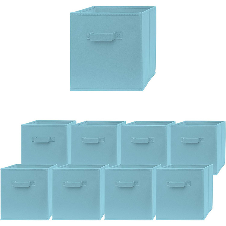 Home Office Collapsible 9 Pack Storage Cube Organizer Non Woven Fabric FoldableToys Boxes storage cubes