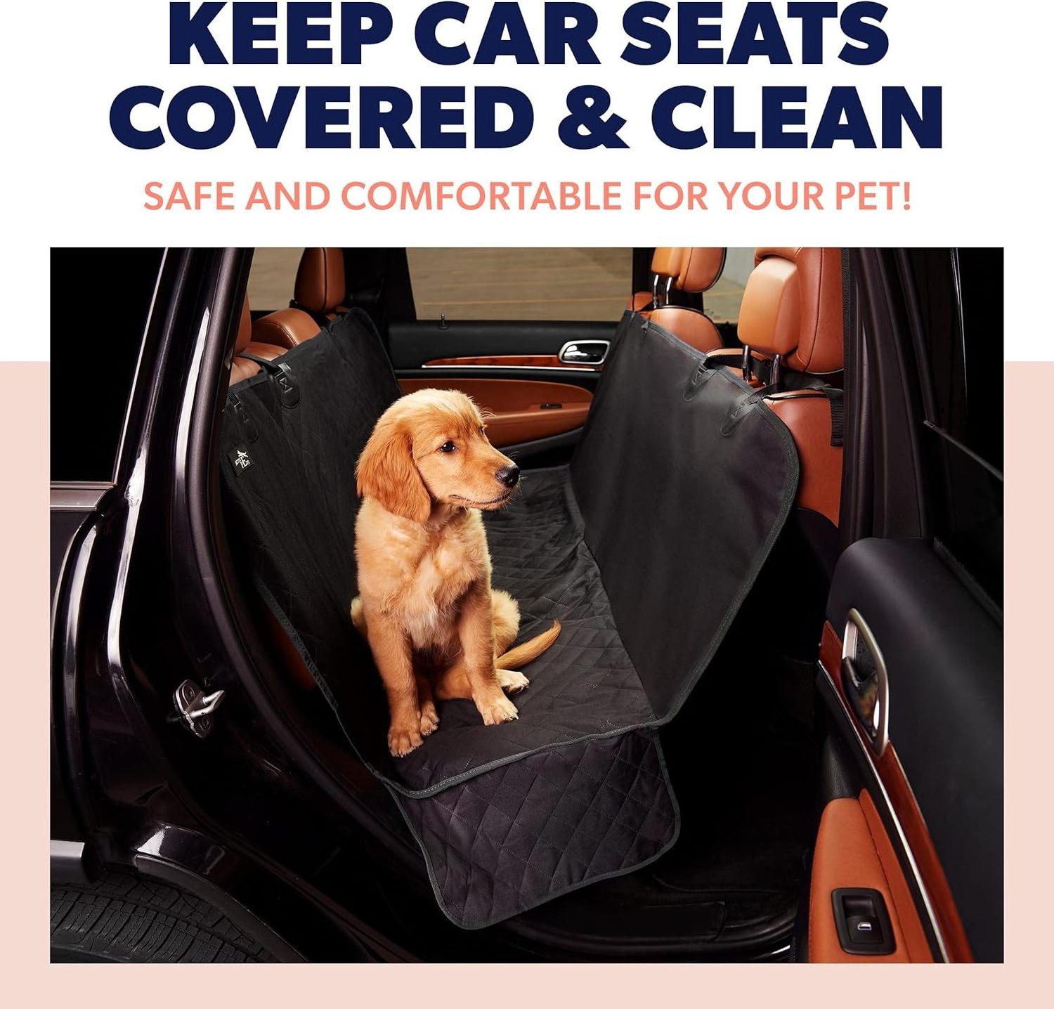 High Quality Scratch Prevent Antinslip Waterproof Pet Car Back Seat Hammock Black Covers For Large Dog