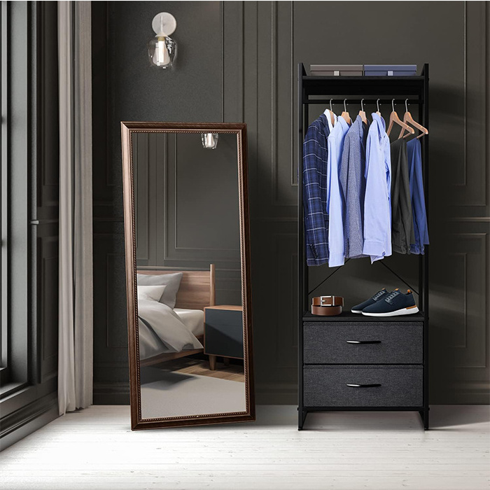 Hot Sales Modern Bedroom Display Clothing Hanging Cabinet Storage Rack Furniture Portable Wardrobe Closet