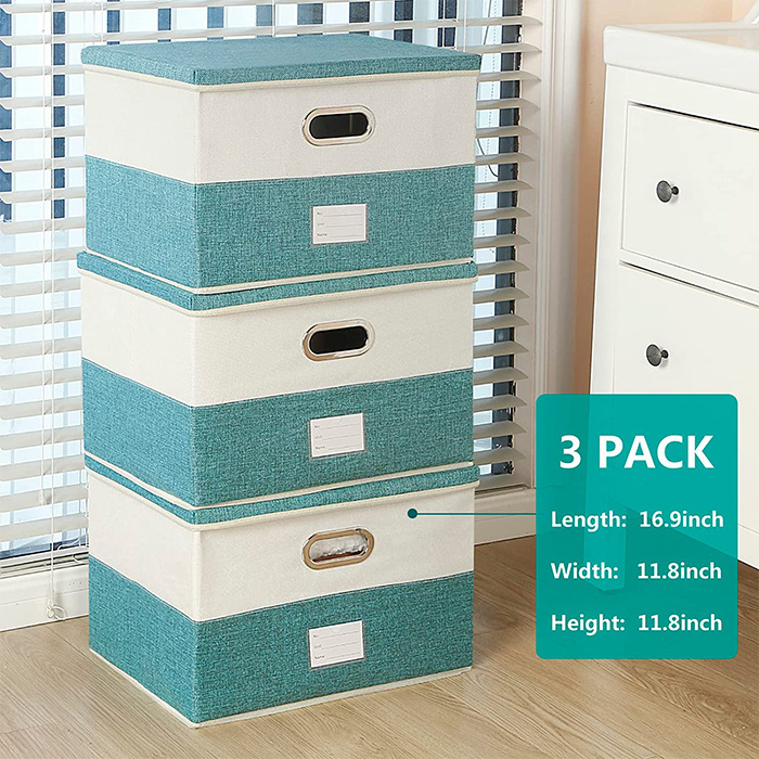 2023 Years Household Items 3 Pack Large Foldable Clothes Storage Bins  Fabric Cube Boxes Organizer With Handles