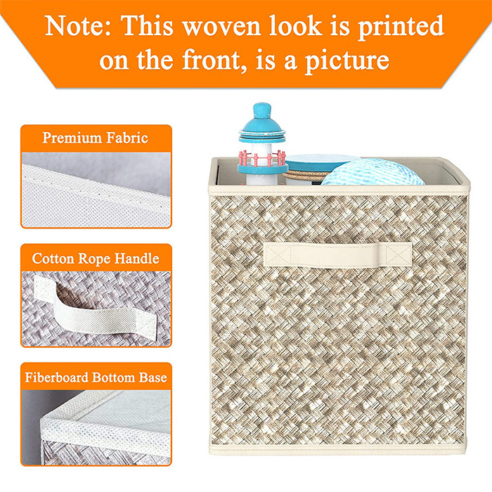 Wholesale 6 Pack 11 Inch Collapsible Fabric Closet Cubes Boxes Bins for Organization and Storage