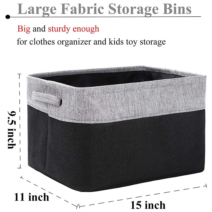 Wholesale Collapsible Canvas Fabric Storage Cube Bin Children Toy Basket Boxes for Shelves