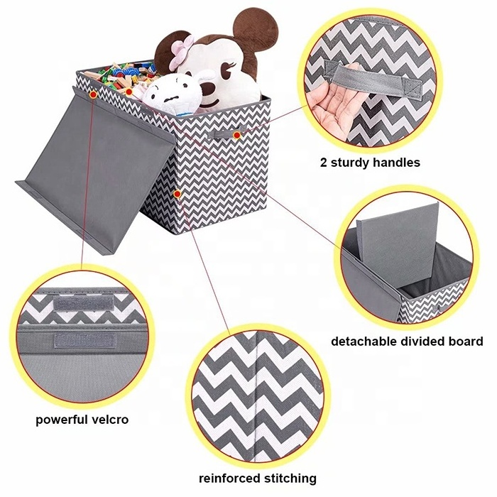 Hot Selling Heavy Kids Toy Chest Bins Cube Organizers Collapsible Large Storage Box With Lids