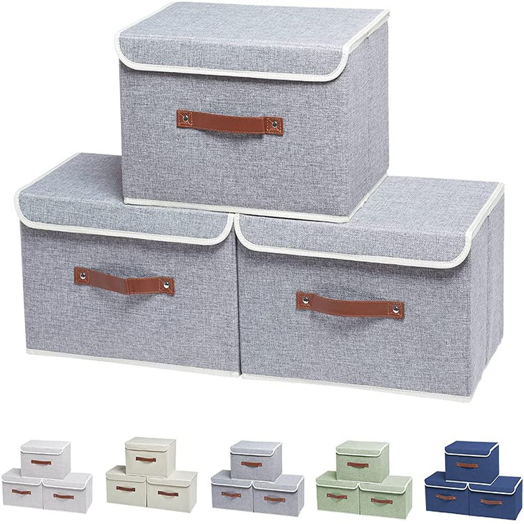 Wholesale China Foldable Linen Fabric Closet Bins Organizer Toy Kids Storage Box With Lid