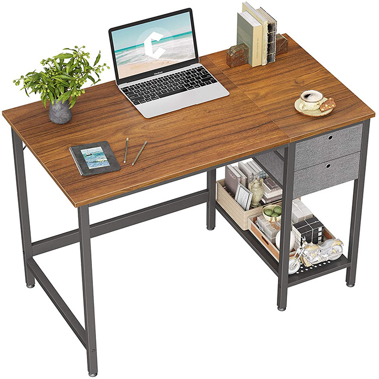 High quality Study Metal legs Modern Simple PC Table Home Computer Desk With Drawers