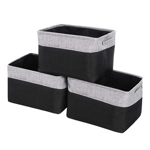 Wholesale Collapsible Canvas Fabric Storage Cube Bin Children Toy Basket Boxes for Shelves